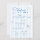 Letzten Toast an der Küste Gezeichnet Streifen Bac Einladung (Rückseite)