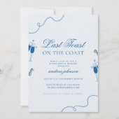 Letzten Toast an der Küste Hen Bachelorette Wochen Einladung (Vorderseite)