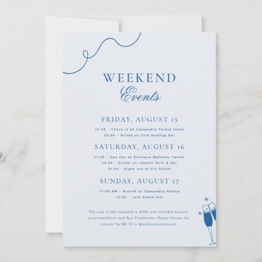 Letzten Toast an der Küste Hen Bachelorette Wochen Einladung (Rückseite)