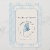 Letzten Toast an der Küste Kennebunkport Bachelore Einladung (Vorne/Hinten)