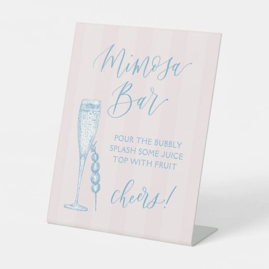 Letzten Toast an der Küste Mimosa Sign Bachelorett Sockelschild (Vorderseite)