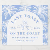 Letzten Toast an der Küste Strand Bachelorette Alkoholflaschenetikett (Einzelnes Label)