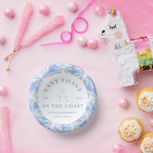 Letzten Toast an der Küste Strand Bachelorette Pappteller (Party)
