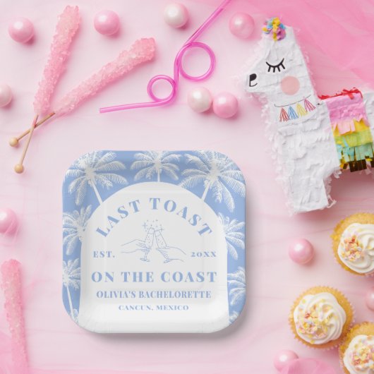 Letzten Toast an der Küste Strand Bachelorette Pappteller (Party)