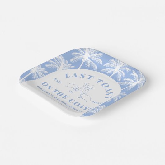 Letzten Toast an der Küste Strand Bachelorette Pappteller (Gewinkelt)
