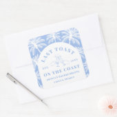 Letzten Toast an der Küste Strand Bachelorette Quadratischer Aufkleber (Umschlag)