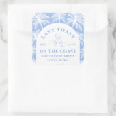 Letzten Toast an der Küste Strand Bachelorette Quadratischer Aufkleber (Tasche)