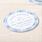 Letzten Toast an der Küste Strand Bachelorette Runder Pappuntersetzer (Angewinkelt)