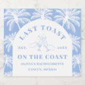 Letzten Toast an der Küste Strand Bachelorette Schaumweinetikett (Einzelnes Label)