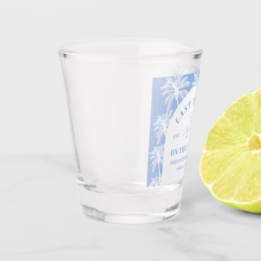 Letzten Toast an der Küste Strand Bachelorette Schnapsglas (Links)