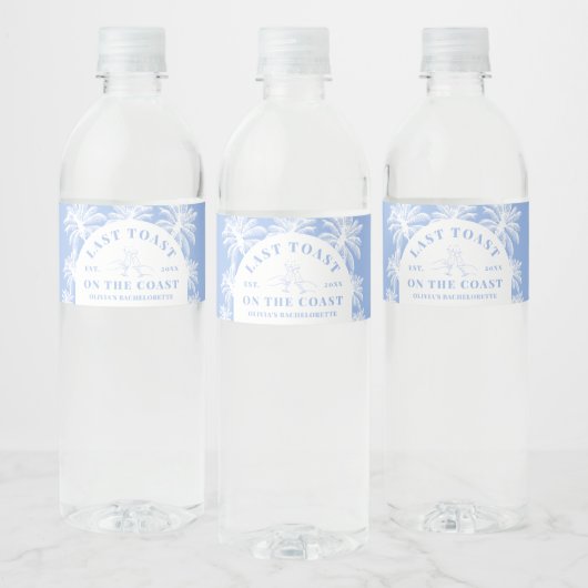 Letzten Toast an der Küste Strand Bachelorette Wasserflaschenetikett (Flaschen)