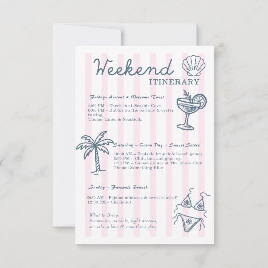 Letzten Toast an der Küste Whimsical Bachelorette Einladung (Rückseite)