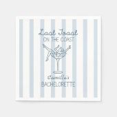 Letzten Toast an der Küste Whimsical Bachelorette Serviette (Vorderseite)