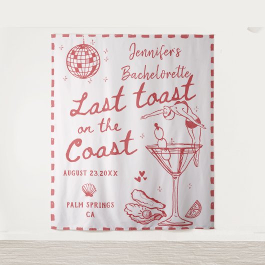 Letzten Toast an der roten Küste Bachelorette Wandteppich (Vorderseite)