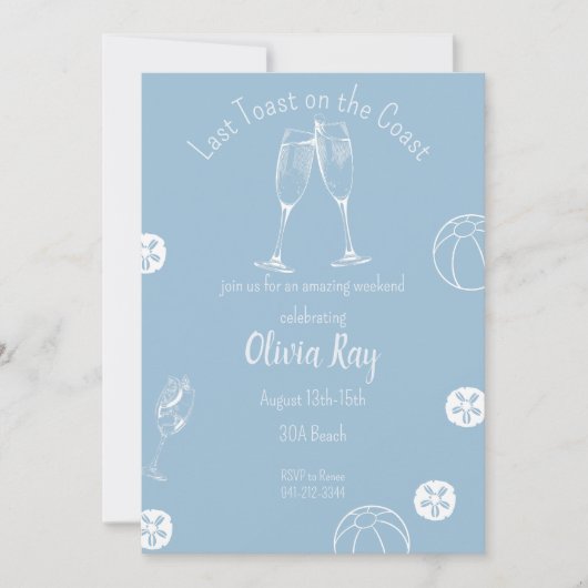 Letzten Toast auf dem Bachelloretteoes-Hower, Einladung (Vorderseite)