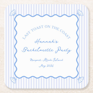 Letzten Toast auf dem Blue Junggeselinnen-Abschied Rechteckiger Pappuntersetzer