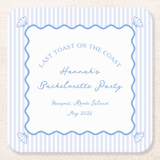 Letzten Toast auf dem Blue Junggeselinnen-Abschied Rechteckiger Pappuntersetzer (Vorderseite)
