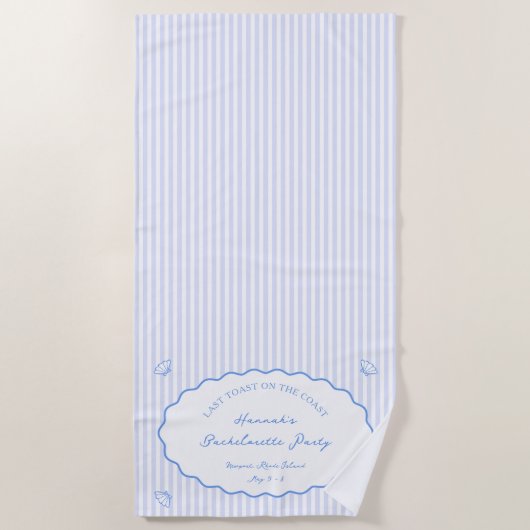 Letzten Toast auf dem Blue Junggeselinnen-Abschied Strandtuch (Vorderseite)