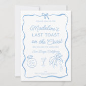 Letzten Toast auf dem Junggeselinnen-Abschied der  Einladung (Vorderseite)