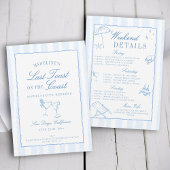 Letzten Toast auf den Blue Stripes Bachelorette Kü Einladung