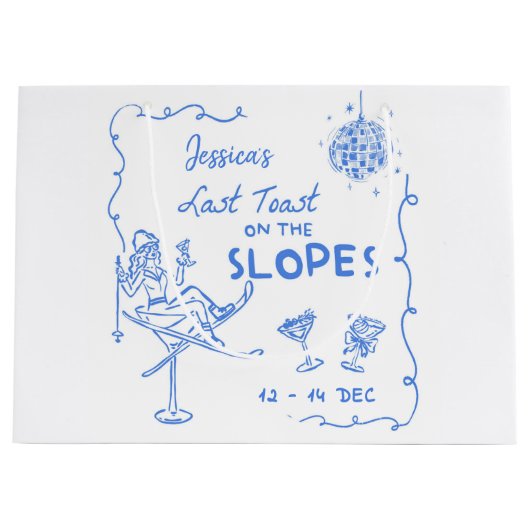 Letzten Toast auf den Pisten Bachelorette Wochenen Große Geschenktüte (Vorderseite)