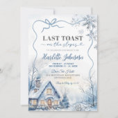 Letzten Toast auf den Pisten Hütte Junggeselinnen- Einladung (Vorderseite)