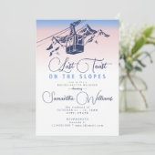 Letzten Toast auf den Pisten Ski Bachelorette Woch Einladung (Stehend Vorderseite)