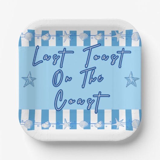 Letzten Toast auf den Tellern des Küstenbacheloret Pappteller (Vorderseite)