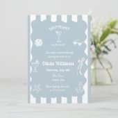 Letzten Toast auf der Coast Bachelorette Pary Einl Einladung (Stehend Vorderseite)