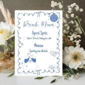 Letzten Toast auf der Coast Drink Menü Bachelorett Sockelschild