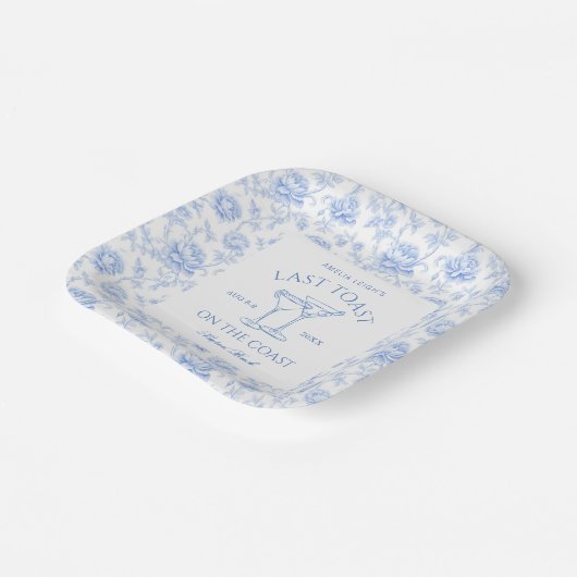 Letzten Toast auf der Flora-Küste Bachelorette Pappteller (Gewinkelt)