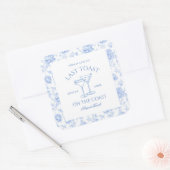 Letzten Toast auf der Flora-Küste Bachelorette Quadratischer Aufkleber (Umschlag)