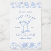 Letzten Toast auf der Flora-Küste Bachelorette Weinetikett (Einzelnes Label)