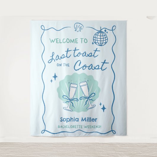 Letzten Toast auf der Kulisse des Küstenbacheloret Wandteppich (Vorderseite)