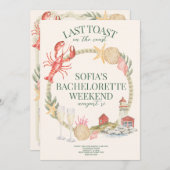 Letzten Toast auf der Küste Bachelorette Einladung (Vorne/Hinten)
