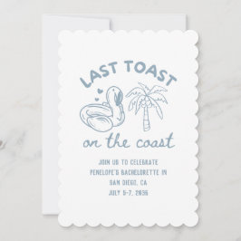 Letzten Toast auf der Küste Junggeselinnen-Abschie Einladung