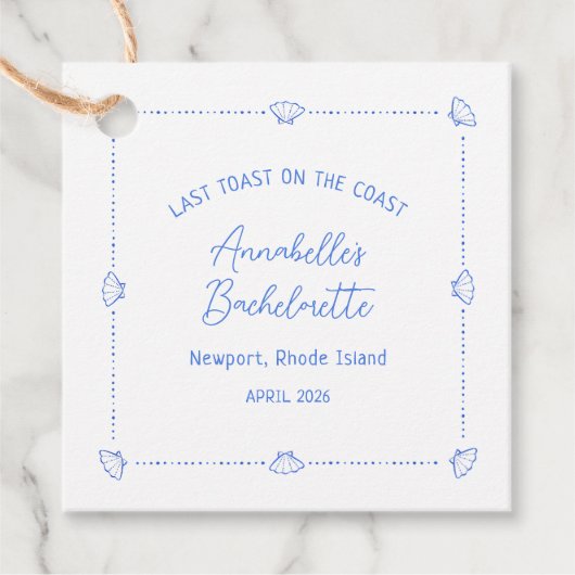 Letzten Toast auf der Küste Junggeselinnen-Abschie Geschenkanhänger (Vorderseite)