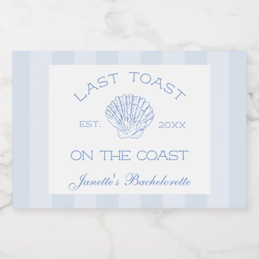 Letzten Toast auf der Küste Junggeselinnen-Abschie Schaumweinetikett (Einzelnes Label)