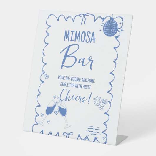 Letzten Toast auf der Küste Mimosa Bar Table Zeich Sockelschild (Vorderseite)