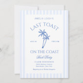 Letzten Toast auf der Küste Palmen Bäume Bachelore Einladung (Vorderseite)