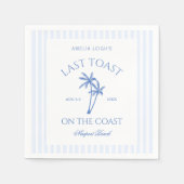 Letzten Toast auf der Küste Palmen Bäume Bachelore Serviette (Vorderseite)