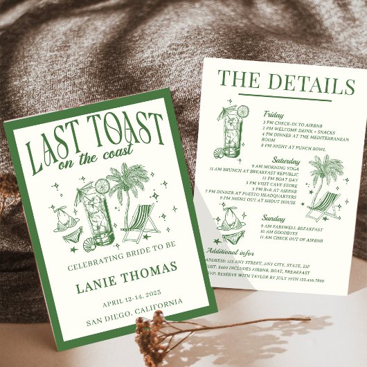 Letzten Toast auf der Küstenstraße Einladung