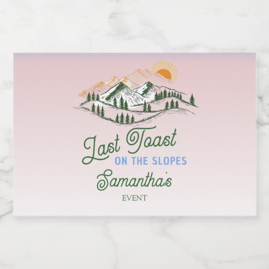 Letzten Toast auf der Piste Skifahren Winter BACH Schaumweinetikett (Einzelnes Label)