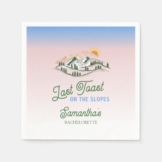 Letzten Toast auf der Piste Skifahren Winter BACH  Serviette (Vorderseite)