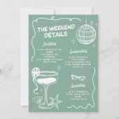 Letzten Toast auf der Strandbachelorette grün Einladung (Rückseite)