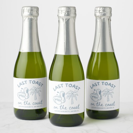 Letzten Toast Bachelorette Mini Champagne Schaumweinetikett (Flaschen)