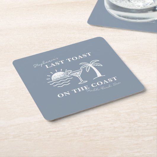 Letzten Toast blau und weiß auf der Küste Bachelor Rechteckiger Pappuntersetzer (angewinkelt)