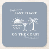 Letzten Toast blau und weiß auf der Küste Bachelor Rechteckiger Pappuntersetzer (Vorderseite)