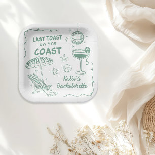 Letzten Toast Coast Beach Green Junggeselinnen-Abs Pappteller