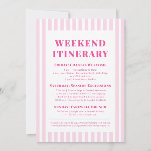 Letzten Toast rosa am Wochenende des Bachelorette Einladung (Rückseite)